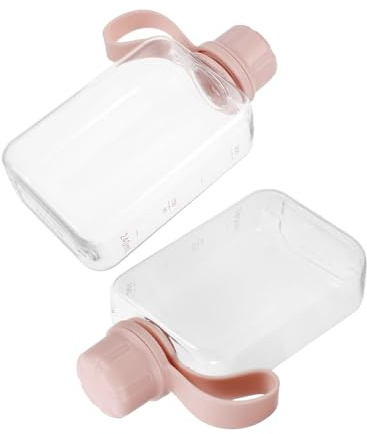 ibasenice 2 Pièces Bouteille Eau Plate Portable Bouteille Plastique Légère Ergonomique pour Sport Extérieur Randonnée Fitness Adaptée Transport et Poche