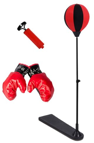 usefulbeauty Boxsack für | Boxsack auf Fuß, höhenverstellbar, mit Handschuhen – Sport-Set, tragbar, für Training, Fitness, Übung | für Haus und Garten