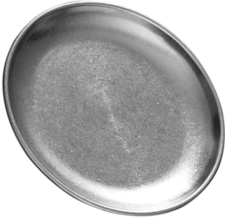 VICASKY Assiette en Acier Inoxydable 17 Cm Ronde Vintage Plat en Métal Argenté Incassable Multifonction pour Camping Pique-niques et Présentation de Viande de Bœuf