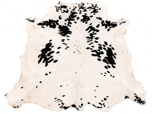 Modlux Natural Cowhide Rug, Black and White, 100% Australian Cow Fur Skin Carpet Area Rug (X-Large (25-29 sq ft))