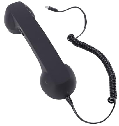 Tonysa Retro Telefonlur för Smartphone, Vintage Trådbunden Telefonmottagare med Typ C-kabel, Plug & Play Clear Call, Skrivbordsdekor och Present Till Nostalgiälskare (Svart)