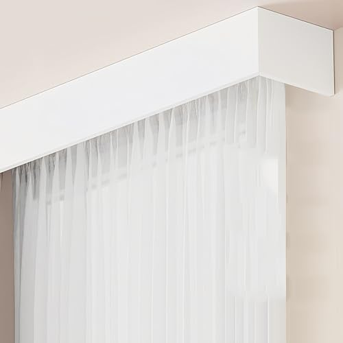 Curtain Pelmet Box Double Curtain Track Rod Ceiling Mount Three-in-One Room Divider For Living Room Bedroom Hotel Villa(5.6FT/170CM)