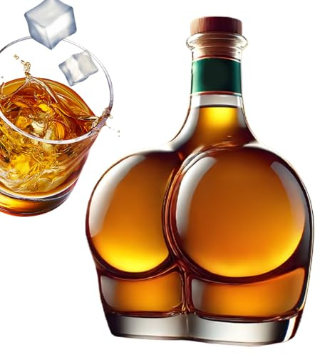 Décanteur pour whisky de 300 ml en forme de bouteille avec verres à whisky pour liqueur, bourbon, brandy et vin blanc