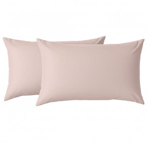 Funda de Almohada 45x150cm - 100% Microfibra - Paquete de 2, Fundas de Cojín con Cierre de Cremallera, Extra Suaves - Rosa Claro