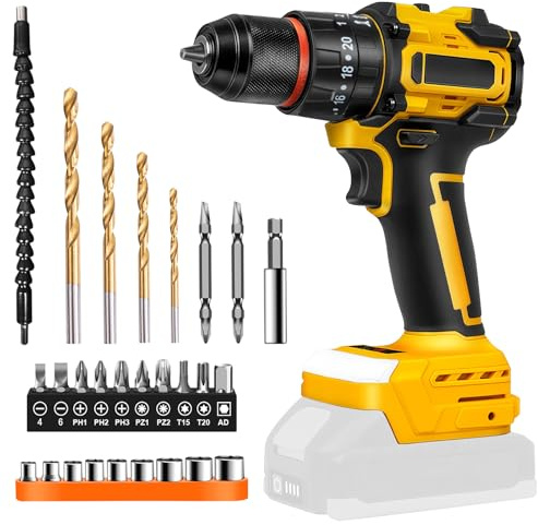 Batteridriven borrskruvdragare set 2 IN1 sladdlös borrmaskin kompatibel med Dewalt 18 V 20 V