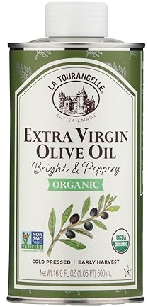 La Tourangelle, Organic Extra Virgin Olive Oil, Cold-Pressed High Antioxidant Picual Olives from Spain, 16.9 Fl Oz
