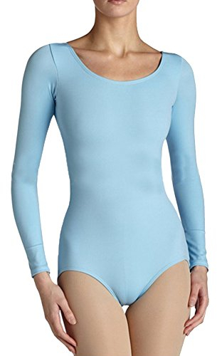 Gladiolus Ballett Trikot Body Langarm Gymnastikanzug Damen Body Ballettanzug Turnanzug Bodysuit Blau XXL