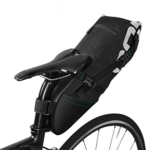 XPhonew Bike Saddle Bag, 10L Bicycle Seat Pannier Bag Under Seat Packs Tail Pouch Cycling Storage Bag for Outdoor Mountain Road MTB Bike City Bicycle with Rollable Opening and Reflective Logo