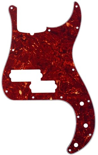Musiclily Pro 5-Saiter 13 Löcher P Bass Pickguard PB-style Schlagbrett für Fender American Precision Bass,4 lagig Vintage Tortoise