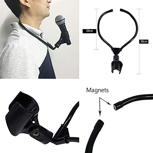 Enjoyer Hals Mikrofonhalter (Schloss) Magic Tricks Professionell Verstellbar Magia Halter Magier Bühnenzubehör Illusion Gimmick