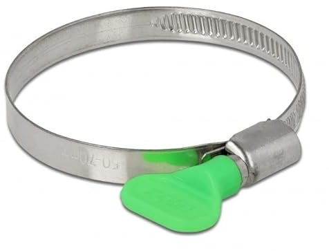 Delock Schlauchschelle mit Flügelmutter 50-70 mm 10 Stück grün