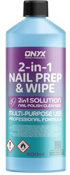Nail Prep + Wipe - 500 ml - Nettoyant pour les résidus de vernis à ongles en gel UV LED - Lingette de base pour vernis à ongles - Multifonction Pour désinfecter les plaques