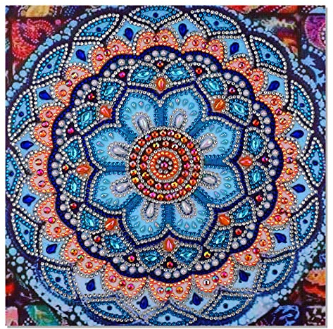 Mwoot 5D DIY Diamond Art Painting Kits Fiore di Mandala, Fai Da Te Kit per Pittura Con Diamantini Sagomato Speciale Pittura Diamante Sets, Strass Ricamo a Punto Croce Pictures Arts Craft (30x30cm)