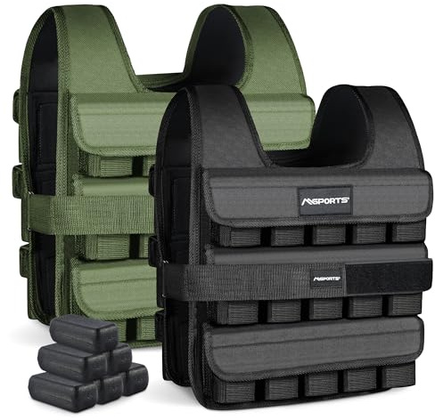 MSPORTS Gewichtsweste Premium Verstellbar von 5 kg - 30 kg Weighted Vest | Laufweste Damen Herren | Fitness Trainingsweste Krafttraining