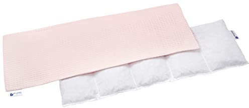 Medi Partners Kirschkernkissen Mikrowelle 60x20cm Körnerkissen groß Wärmekissen 800g 100% Baumwolle 5 kammern abnehmbarer Bezug - Kirschkernkissen nacken schulter Kältetherapie (Hell-Pink)