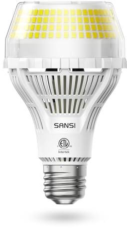 SANSI Upgraded 300W Equivalent LED Light Bulb, 5000 Lumens A21 Non-dimmable LED Bulb with E26 Base, 30W Power 5000K Daylight White Bright Light Bulb for Home Workshop