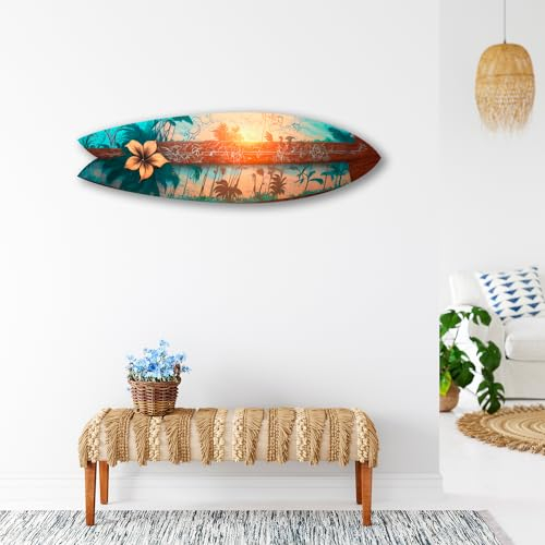 DECLINA, Wandbild, Surfbrett, Surfbrett, Surfbrett, Aludruck, Surfbrett Deko Retro 2, 100x30 cm