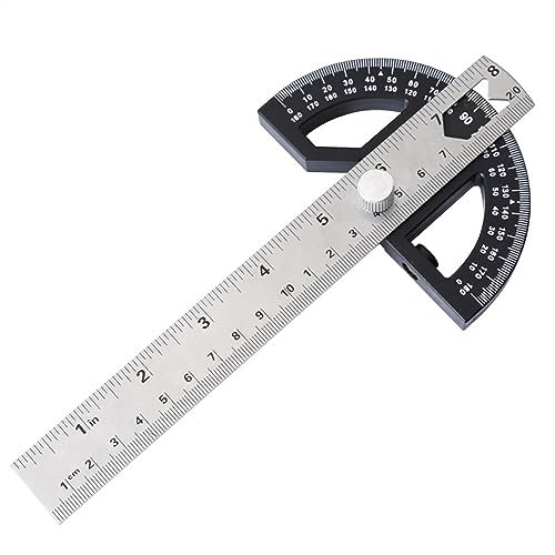 Werkzeuge für die Holzbearbeitung 180 Grad Winkelmesser Metall Holz Winkel Finder Winkel Lineal Holzbearbeitung Werkzeuge Mess Lineal Meter Edelstahl Goniometer (Color : 12 inch)