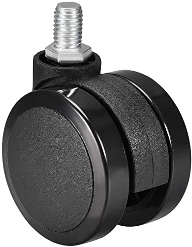 XYWHPGV Swivel Caster Wheel - 2 Inch Pu Twin Wheel M10x15mm Threaded Caster Black(52a39 0395e fb1cc 96f65 026aa d711c