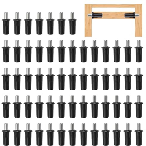 UFURMATE Pasadores de reparación con resorte, 72 piezas de diámetro 6,7 mm de plástico Pasadores de persiana de plantación de hierro Pasadores de reparación de puerta de gabinete (negro)