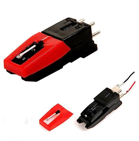 Milisten Red Gem Cartridge Stylus for Turntable Needle Replacement Gramophone Record Accessories Compatible Vintage Phonograph Players