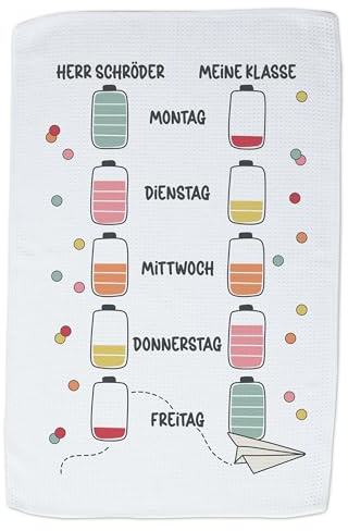 GRAZDesign Geschirrtuch für Lehrer & Lehrerin zum Abschied - Danke Küchentuch lustig - 40x60cm