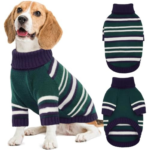 Kuoser Hundepullover - Mittelgroße Hunde Wintermantel, Warmer Fleece Pullover mit Elastischer Passform, Ideal für Mittelgroße Hunde, Weihnachtspullover Shirt