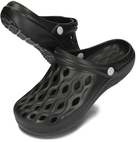 BeComfy Unisex Eva Zoccoli da Giardino Scarpe da Giardino Zoccoli da Donna Scarpe da Uomo 35-46 EU (Nero, Sistema Taglie Calzature EU, Adulto, Numero, Media, 41)