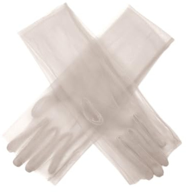 55cm Tüll Lange Handschuhe Brauthandschuhe Fingerlose Netzhandschuhe Transparent Tüllhandschuhe Abendhandschuhe Sheer Tee Party Abend Prom Oper Party Halloween Cosplay Hochzeit Zubehör Grau 55cm
