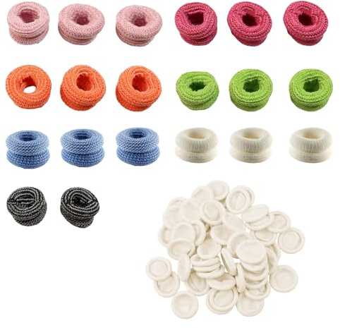 Asheyya 50 Pcs Finger Bandages Tubular Set, Finger Bandage Stall for Work Kitchen Finger Protection