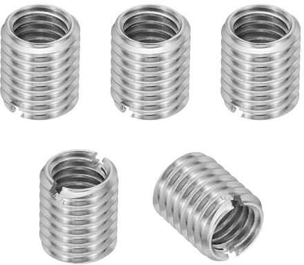 PATIKIL 5 Stück Gewindeeinsatz, M10 auf M8 x 12 mm Edelstahl Reduziermutter Gewindehülse, Schlitzen gewindeadapter m10 m8 Gewindeeinsätze hülse reduziermutter, gewinde reparatur