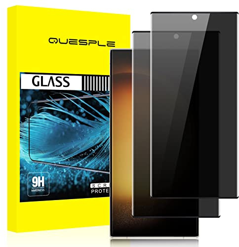 QUESPLE [2 Stück] Panzerglas Sichtschutz für Samsung Galaxy S23 Ultra 5G, Anti-Kratzen, 9H Härte Blasenfreie Samsung S23 Ultra Privacy Schutzfolie Gehärtetem Glas Displayschutzfolie