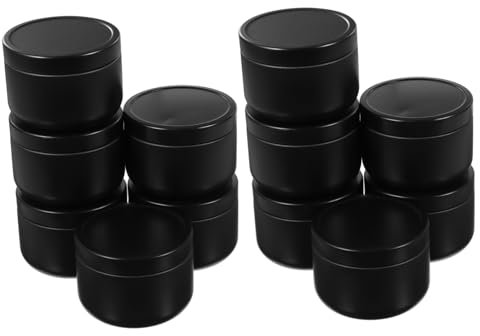 Beatifufu 12pcs Candle Jars Tinplate Cans Balm Jar Candle Tins Christmas Canisters Storage Canisters Scent Booster