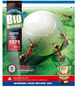 Generico GG Pallini Softair BIO 0.28g White Pallini BIODEGRADABILI 0,28g Diametro 5.95mm +/- 0.01mm