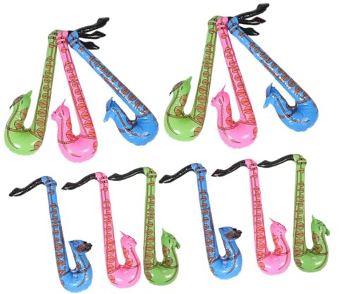 iplusmile 12piezas Accesorios Inflables Saxofón Musical Fiestas Reuniones Fomenta Interés Musical Creatividad Saxofón Inflable Diversión Ocasiones