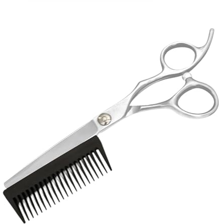 Ciseaux de coupe de cheveux – Ciseaux de toilettage, outils de coiffure 2 en 1 avec peigne amovible, ciseaux à effiler pour salle de bain, salon, salon de coiffure, maison, hommes, femmes, enfants