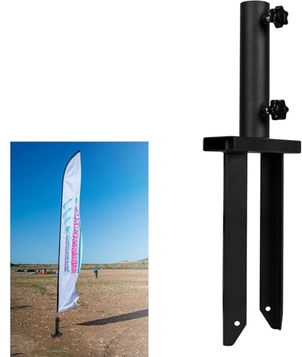 Heavy - Duty Metal Flag Pole Ground Spike, Universal Holder for Feather Flags & Light Stakes