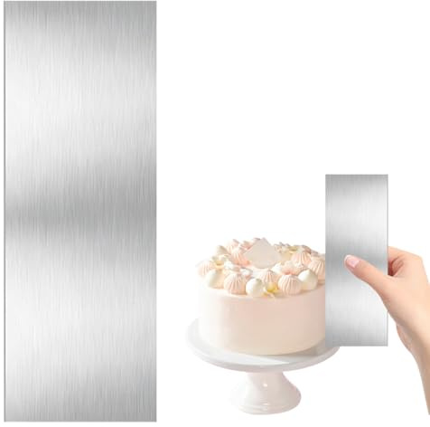 Metal de Acero Inoxidable para Tartas Raspador, 21.9×7.8cm Form Raspador de Glaseado, Rascador de Cocina para Tartas, Espátula Lisa para Tartas, Pasteleria Rasqueta, para Decoración de Pasteles