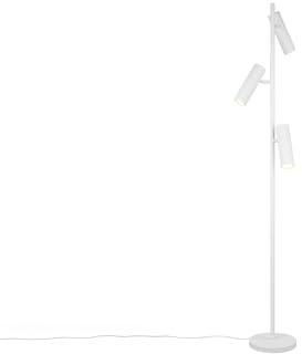 Moderne Stehleuchte 3-flammig aus Metall Weiß mit 3 Spots, Höhe 150cm