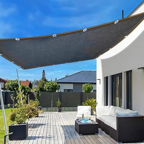 Telo ombreggiante nero con protezione UV al 99%, con occhielli, per pergola, giardino, patio, piante, serra, pollaio, 6 x 10 m