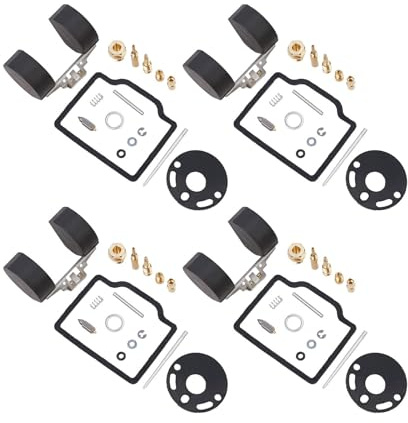 MoSundi Kit Riparazione Carburatore con Galleggiante per Honda CB750K - 1972-1976, 4 Set, Include Componenti Metallici, Gomma Plastica, Main Jet #110, Slow Jet #40
