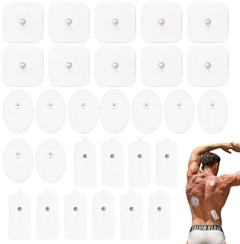 30 Stück Kompatibel Mit TENS Elektroden Pads Selbstklebende Elektroden | 5×5cm 5×10cm 3×4cm Wiederverwendbar Geeignet Für Handgelenke Schulter Knöchel Und Rücken