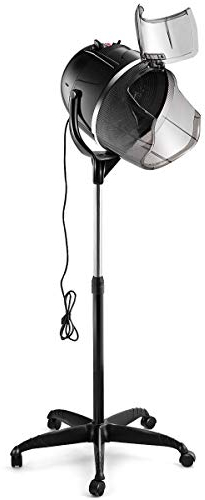 COSTWAY Profi Trockenhaube, Haartrockner Salon Friseur, Haartrockenhaube mit Standfuß 1050W / 40-75℃ / 60min. Schaltuhr / 125-160cm Höhenverstellbar