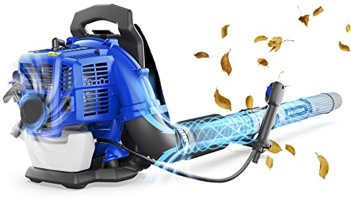 WILD BADGER POWER Leaf Blower Backpack, 43cc Gas Powered Strong Air Flow , Light Weight 17.4 lbs, Ideal for Leaf, Sand, Gravel, Snow, Yard and Driveway