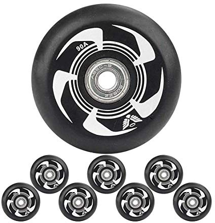SSCYHT Inline Skate Rollen mit ABEC-9-Lagern 72 mm 76 mm 80 mm 90A Ersatz Rollen für Hockey Skates 8er-Pack,Weiß,76mm