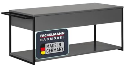 FACKELMANN Waschtisch-Unterschrank NEW YORK/Badschrank mit Soft-Close/Maße (B x H x T): ca. 107,5 x 43,5 x 47,5 cm/Waschbeckenunterschrank mit 1 Schublade & Handtuchhalter/Korpus & Front: Grau