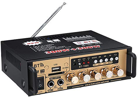YONGYAO BT-198A Amplificatore per Auto di Potenza 300W + 300W HiFi Digital Audio Bluetooth AMP FM Radio per Auto/casa/teatro