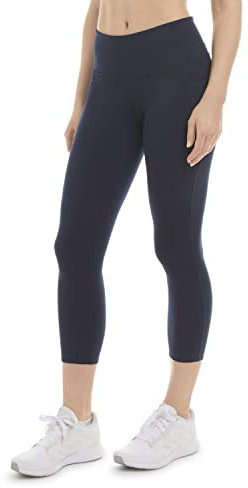 Danskin Women's Curved Contour Capri Legging, Neo Navy, Medium