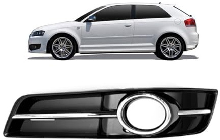 DM Autoteile 100186 Nebelscheinwerfer Gitter vorne kompatibel für A3 Sportback Cabrio Facelift 2008-2012