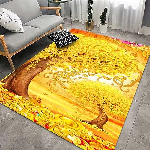 RUGMRZ Teppich Bodenbelag Landschaft Wohnzimmer Schlafzimmer 3D Wohnzimmer Sofa gelb Teppich bettvorleger Teppich kuschelig Teppich bodenbelag balkonteppich150x210CM